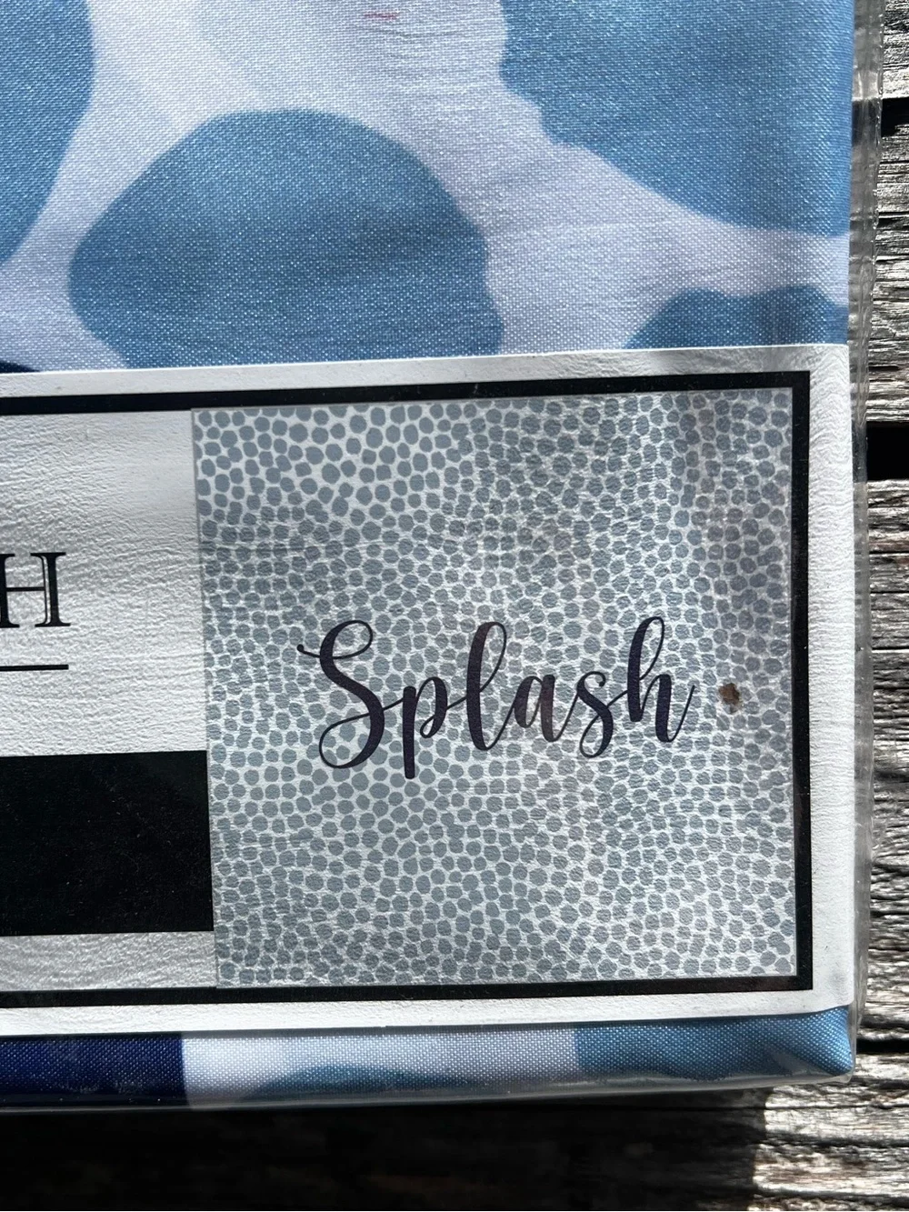 🚿NEW w/tags Shiraleah SPLASH Shower Curtain White Blue Fabric 72x72